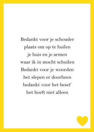 Ansichtkaart 'bedankt'