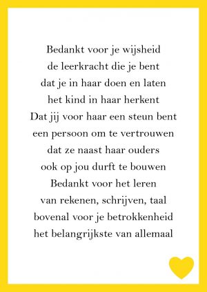 Ansichtkaart 'leerkracht' (dochter)