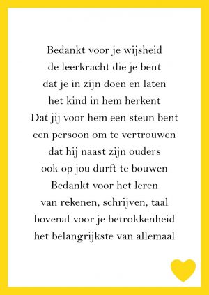 Ansichtkaart 'leerkracht' (zoon)