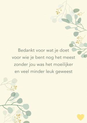 Ansichtkaart ‘bedankt voor jou’