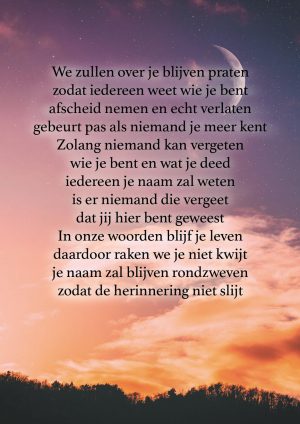 Ansichtkaart 'herinnering'