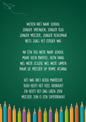 Ansichtkaart 'Superkracht meester'