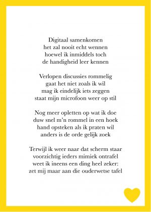 Ansichtkaart 'digitaal samenkomen'