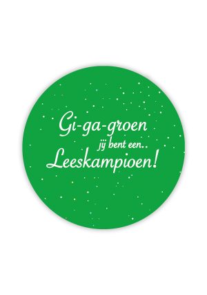 Stickers "Gi-ga-groen Leeskampioen" (10 stuks)